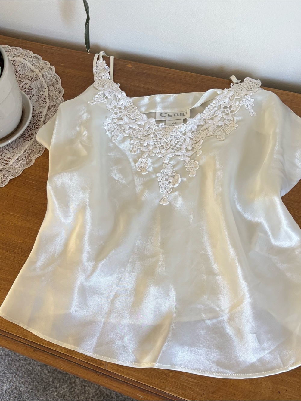 White Lace-Trim Camisole